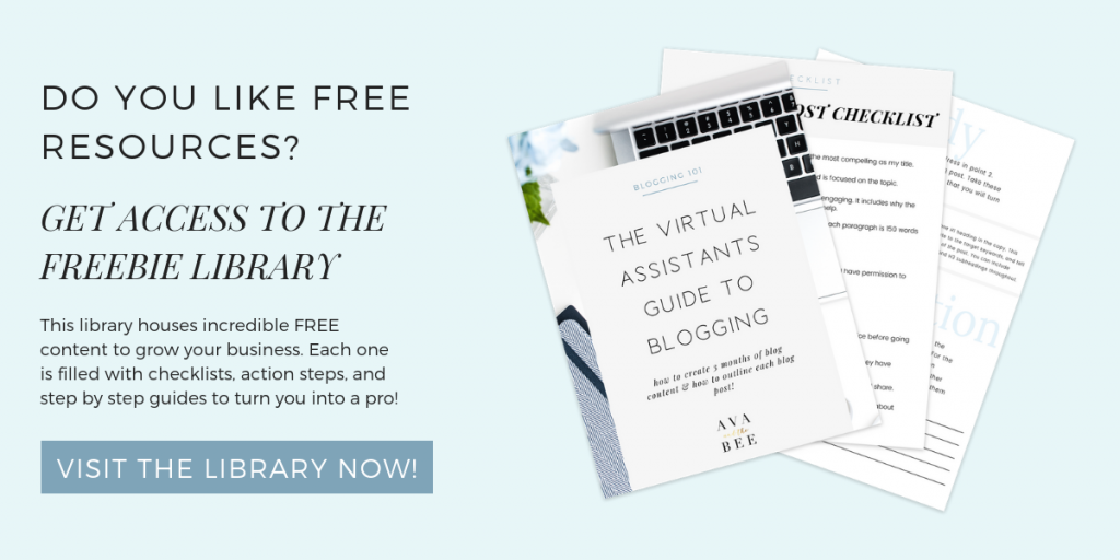 Free resources for virtual assistants and freelancers by Ava And The Bee Virtual Assistant