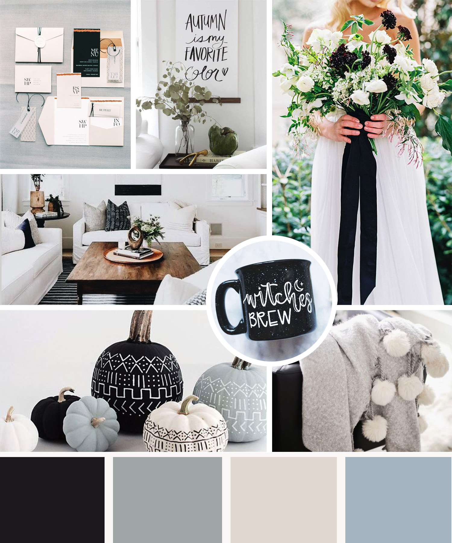 Modern Fall Mood Board - Ava And The Bee virtual assistant