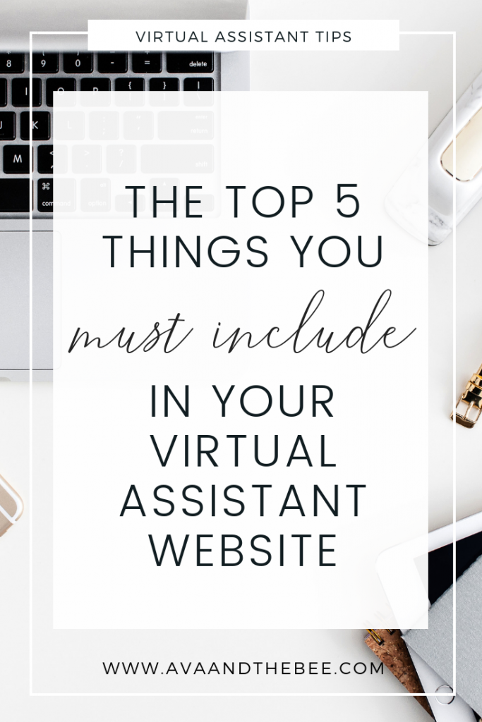 The top 5 things you MUST include in your virtual assistant website | Ava And The Bee - Virtual Assistant for Wedding Professionals