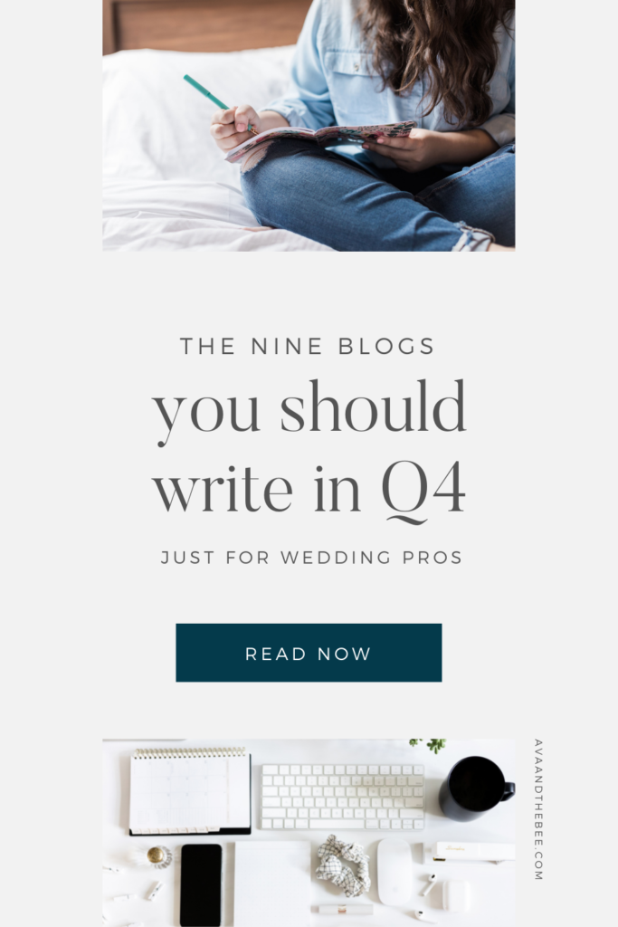 What Content to Share In Q4 for Wedding Professionals