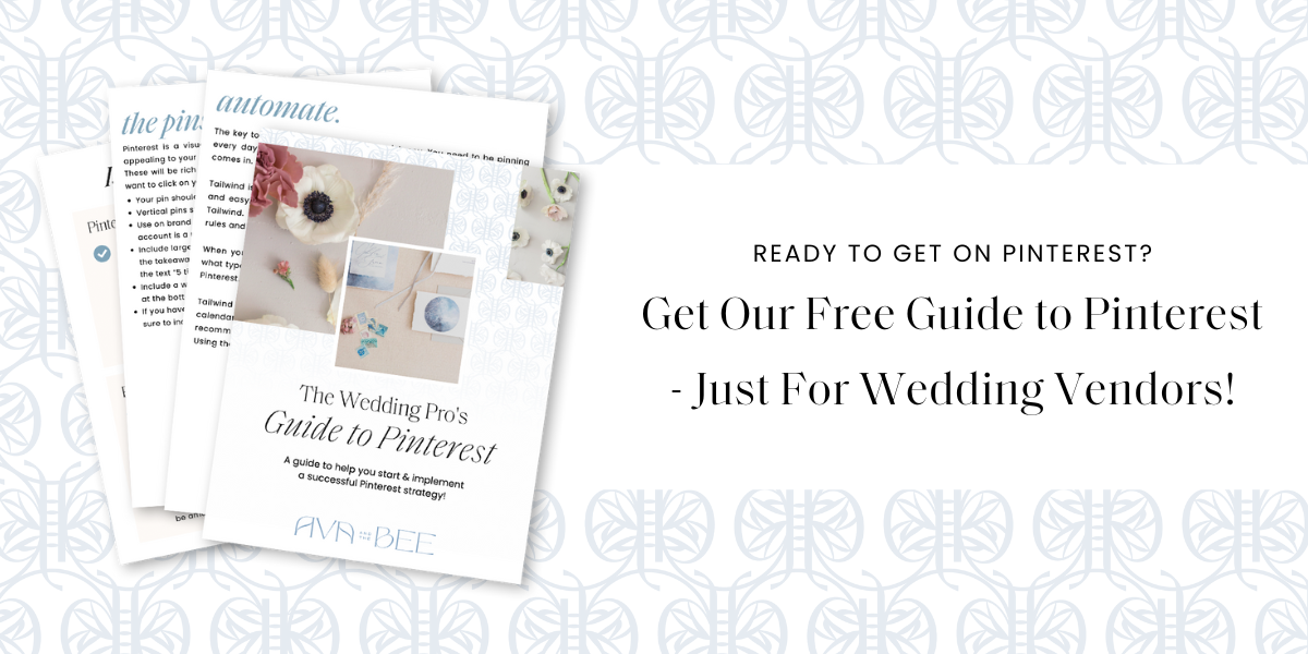 Free Pinterest guide for Wedding Professionals, vendors, photographers and planners