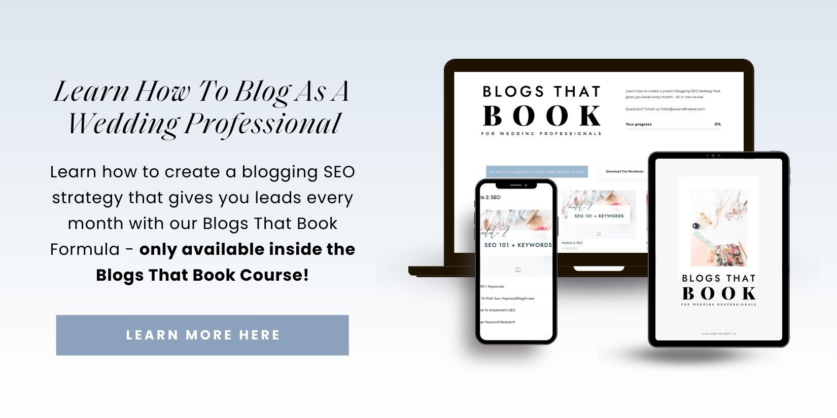 Blogging course for wedding vendors, professionals, planners and photographers