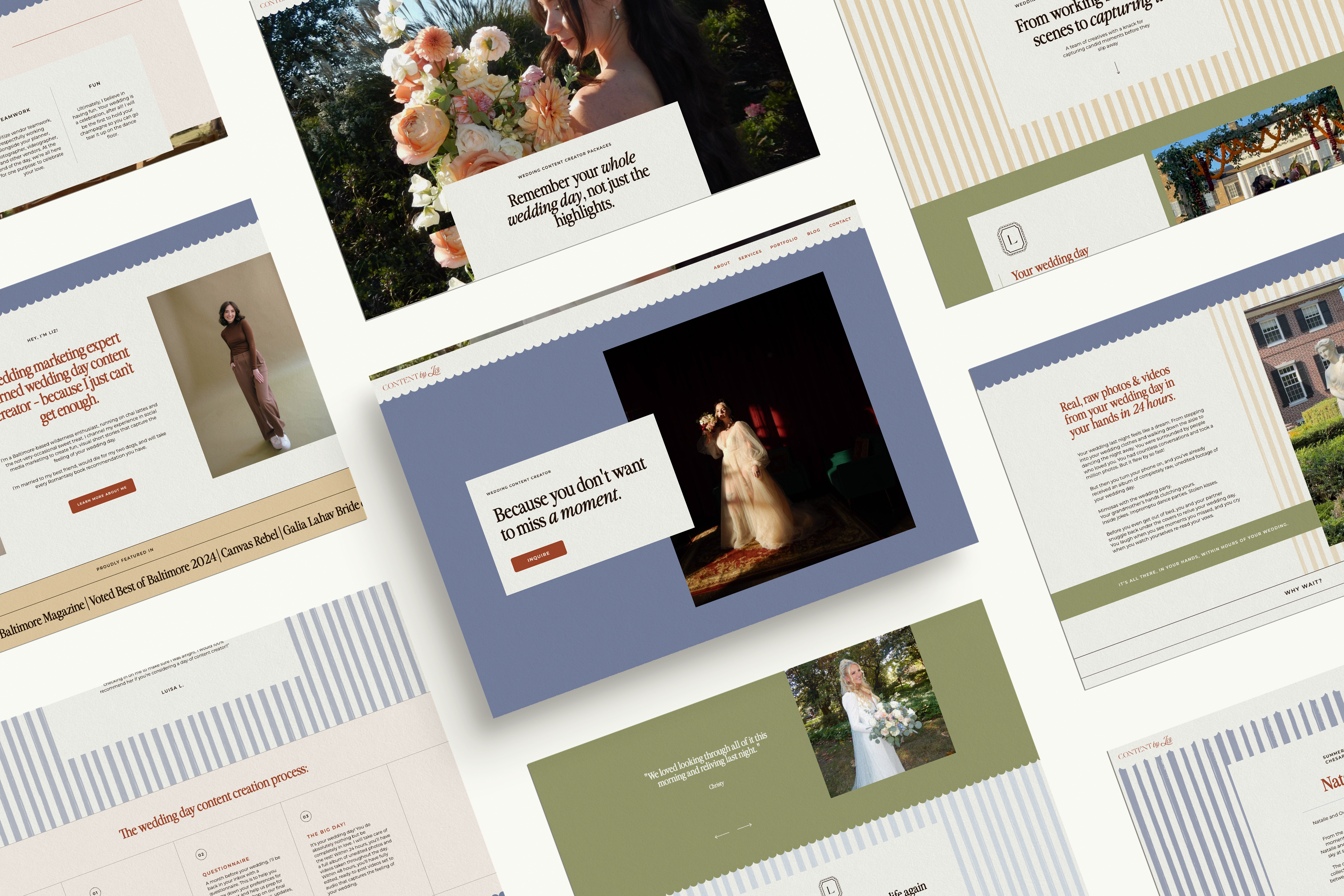 Semi Custom Showit Template and brand kit for wedding vendors