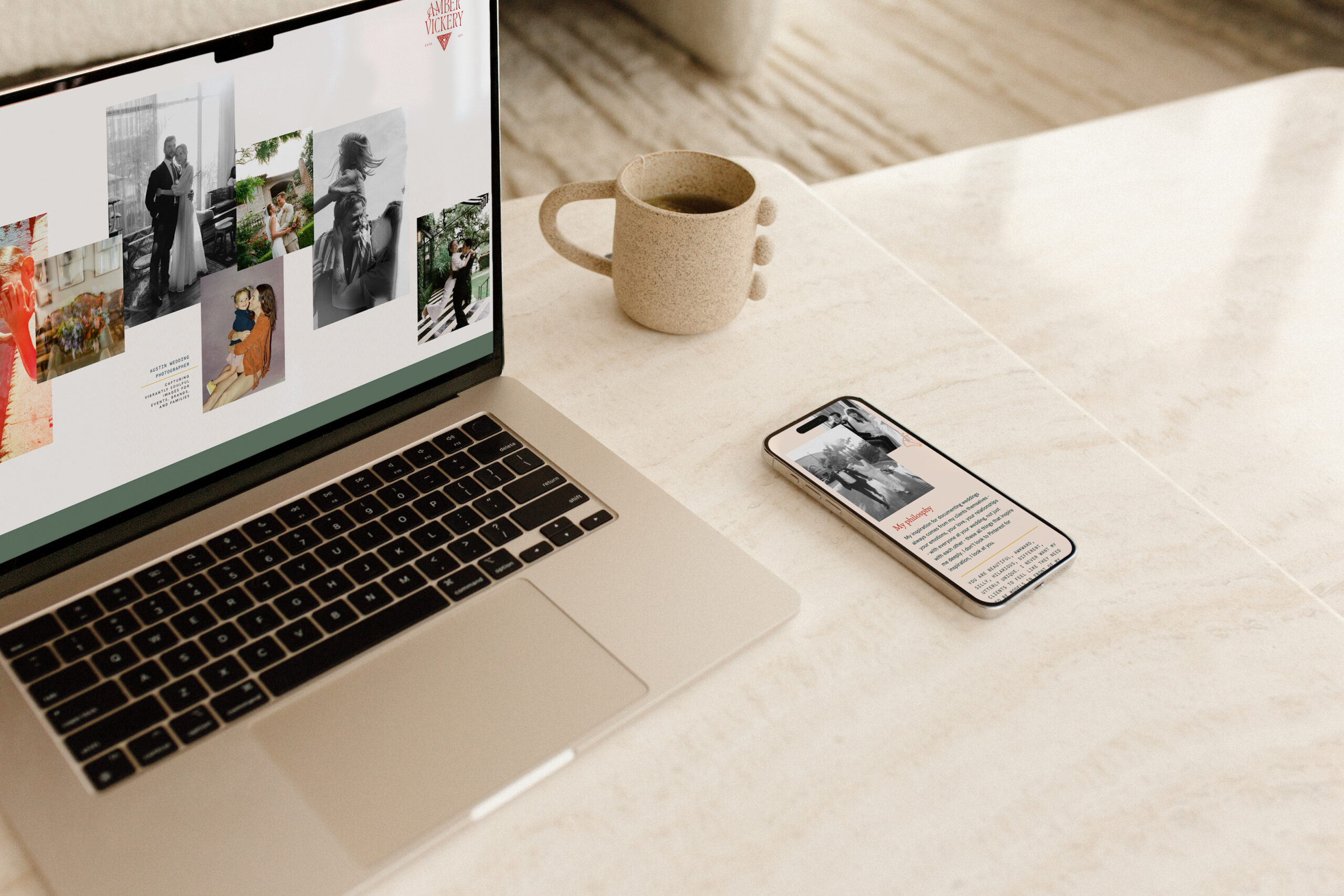 Wedding Photographer website, branding and copywriting by Ava And The Bee