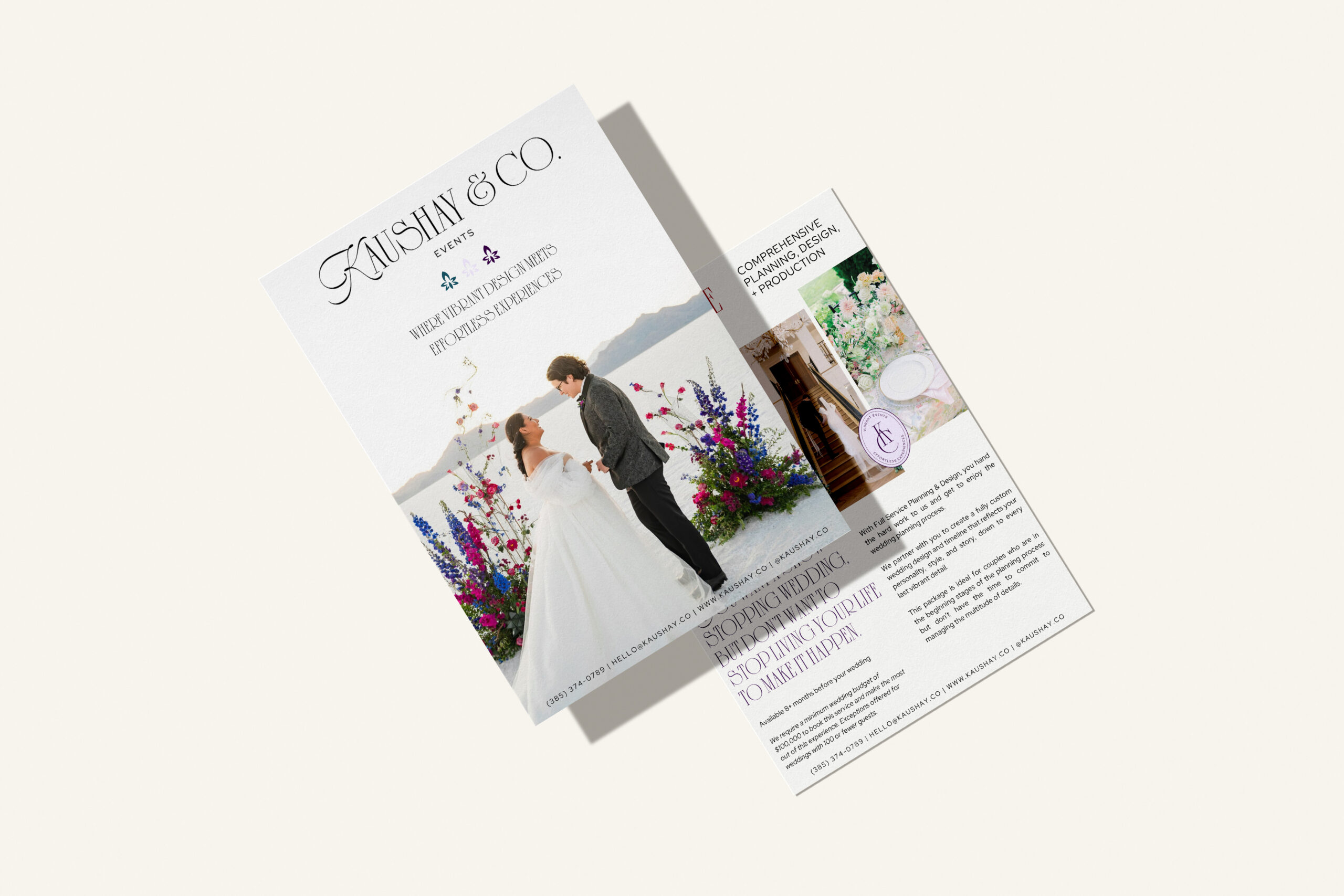 A custom wedding planner pricing guide, designed by Ava And The Bee